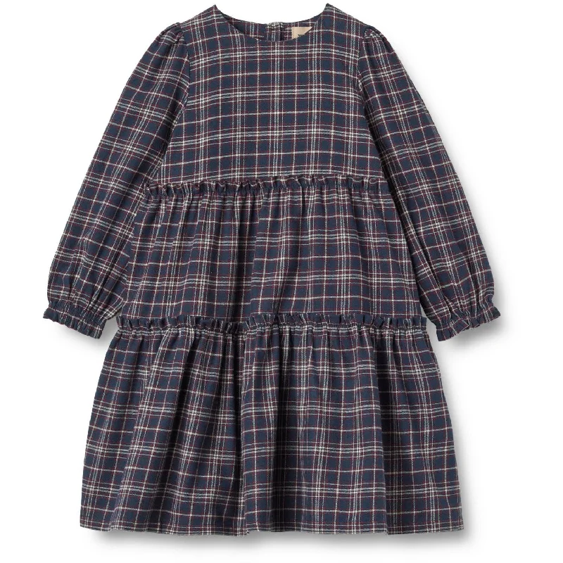 Wheat Navy Check Dress Fanny