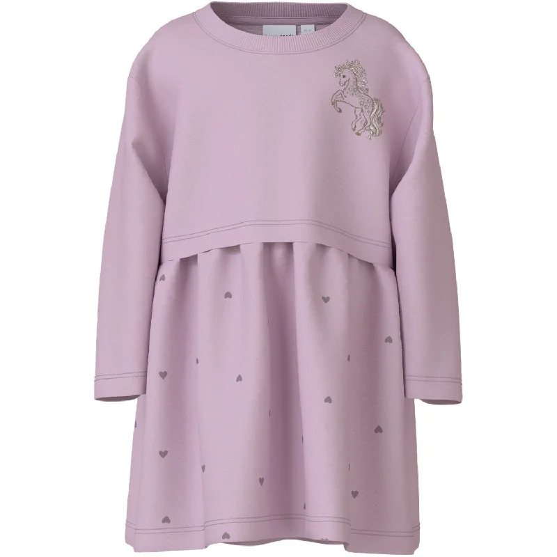 Name It Winsome Orchid Unicorn Valona Regular Sweat Dress