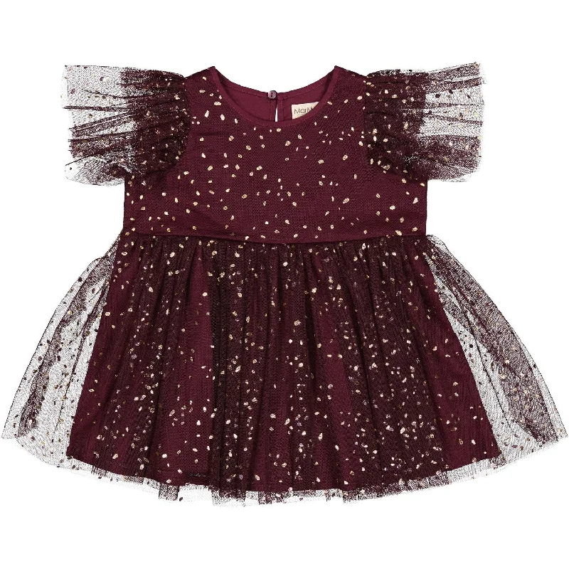 MarMar Ballerina Dotty Deep Mulberry Deandra Dress