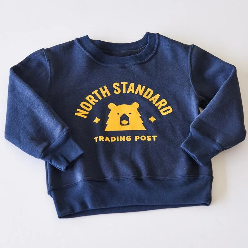 Kids Primary Crew Sweater (Navy + Golden Yellow)