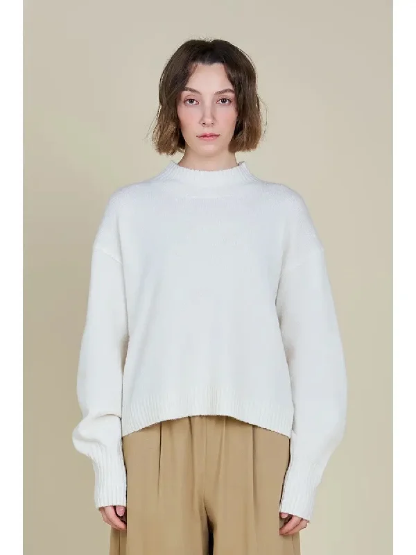 Rib Turtleneck Sweater - Ivory