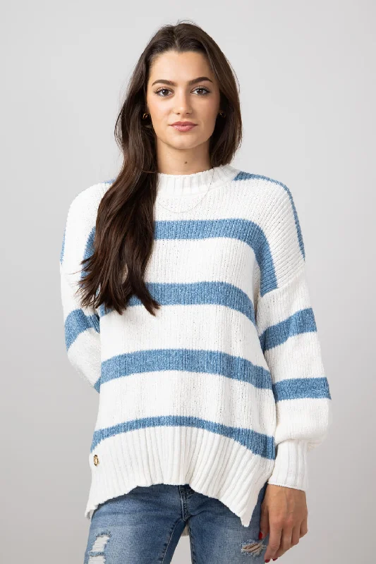 Simply Southern Stripe Sweater for Women in Sandy Ocean | PP-0224-SWTR-SANDY-OCEAN