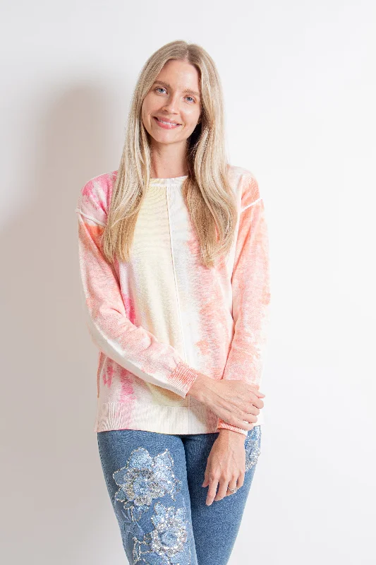 Pink Reversed Tie Dye Sweater