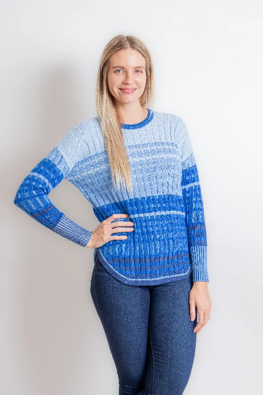 Multicolor Blue Stripe Sweater