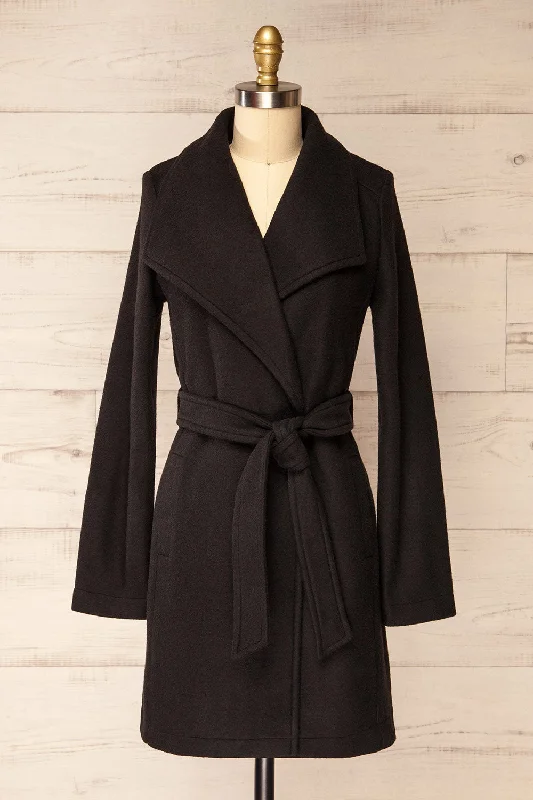 Abasha Black | Short Felt Coat