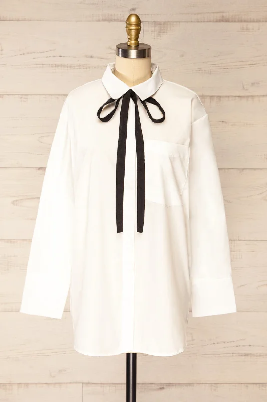 Aramis | White Long Sleeve Shirt w/ Neck Tie