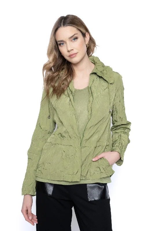 Crinkle Zip-Front Jacket