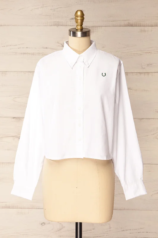 Fowlin | White Shirt w/ Horseshoe Embroidery