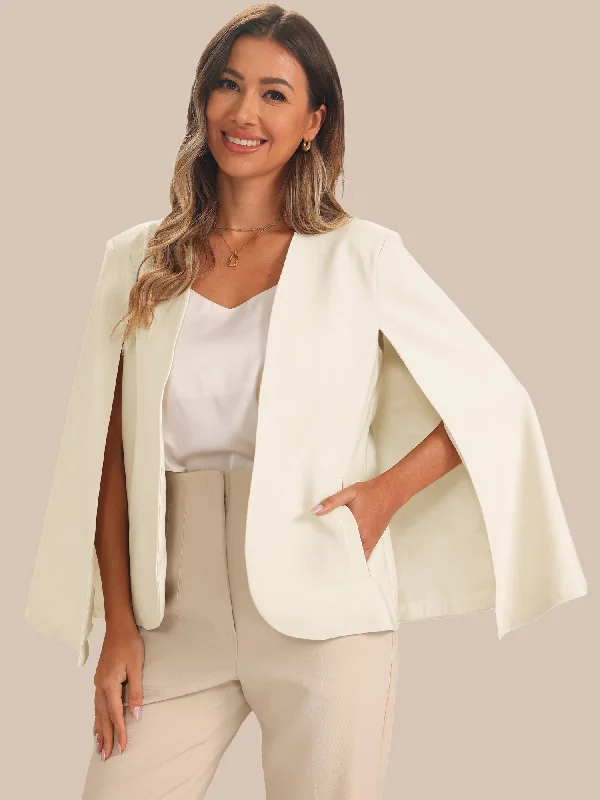 Cape Sleeve Business Work Open Front Jacket Blazer