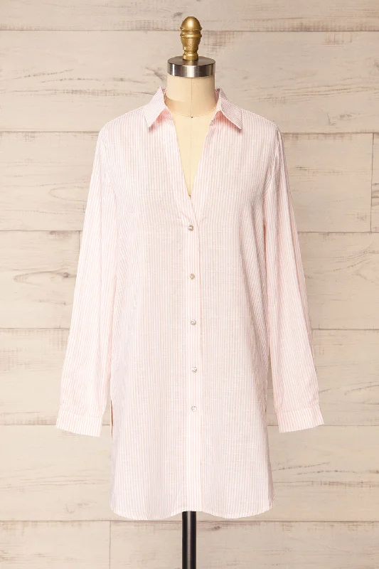 Stannard | Long Pink Striped Shirt