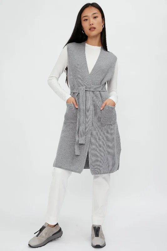 Uruguay Knitted Waistcoat in Medium Grey