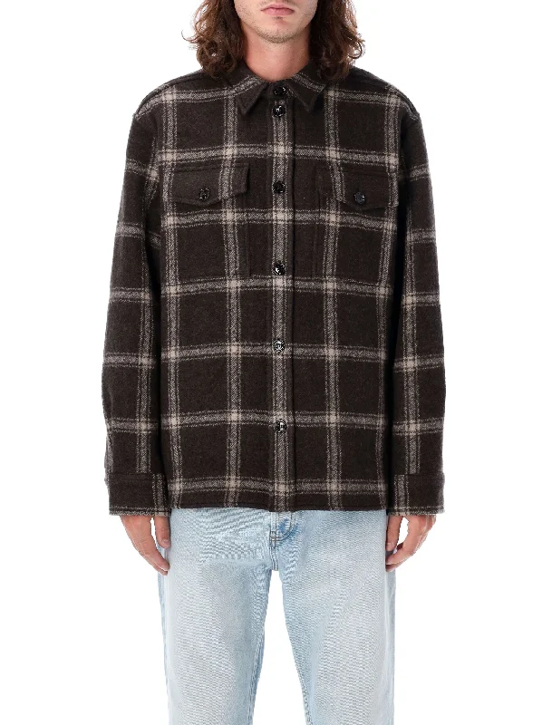 AMI PARIS Boxy Fit Check Wool Overshirt - Size L