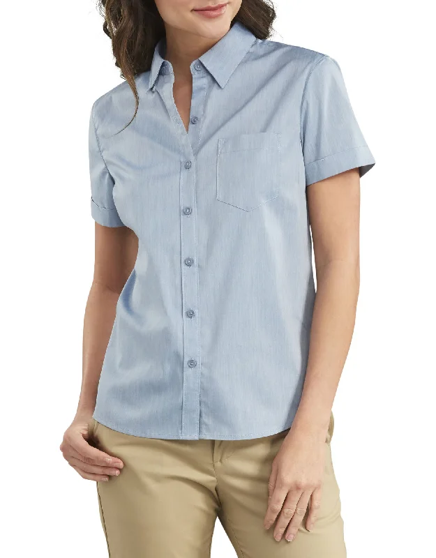 Dickies Womens Stretch Button-Up Shirt