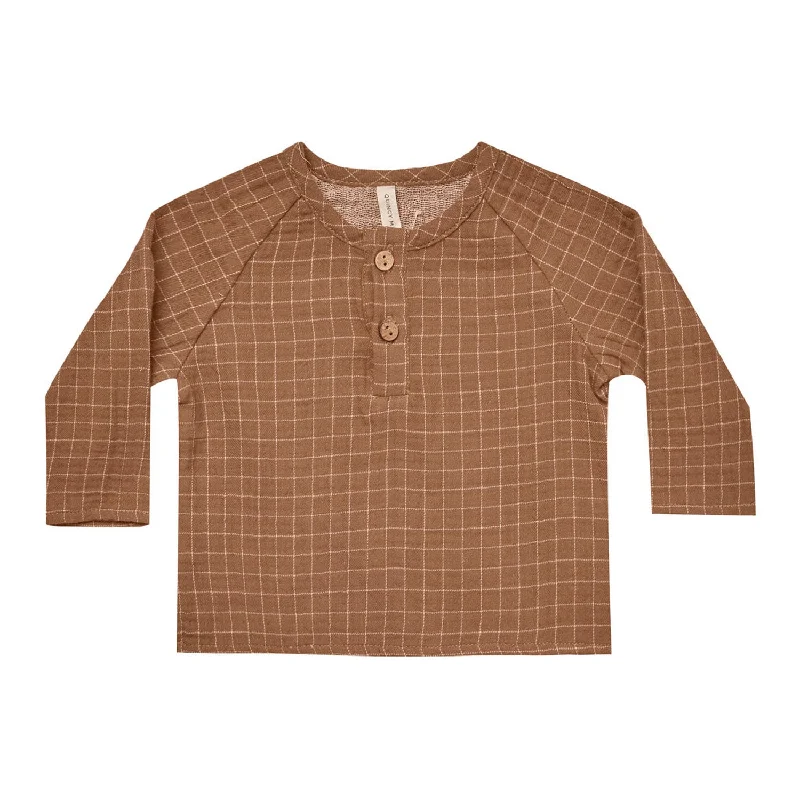 Zion Shirt - Cinnamon Grid - FINAL SALE