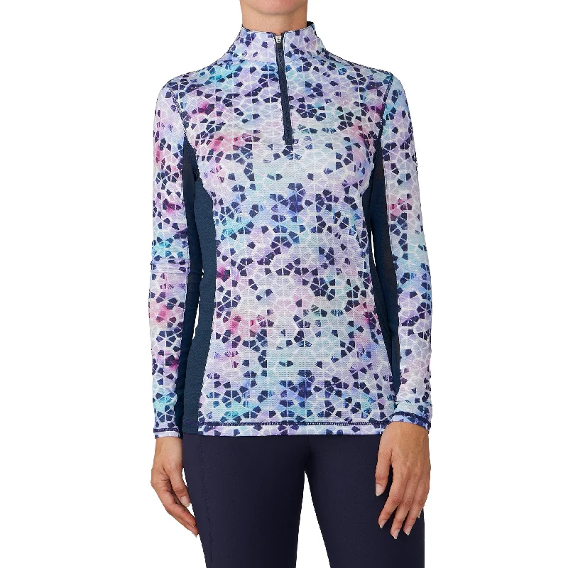 Women's  Altitude Printed Long Sleeve Sun Shirt - Navy/Geo Print