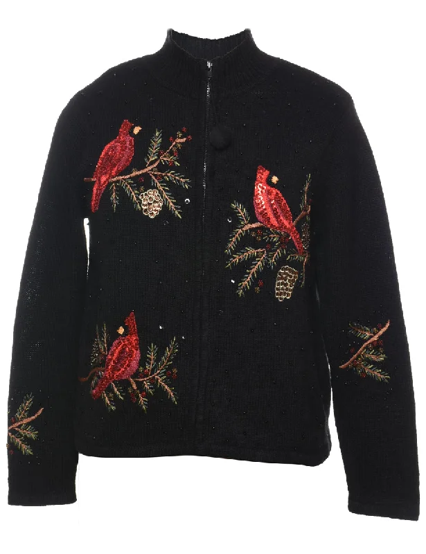 Black Christmas Cardigan - M