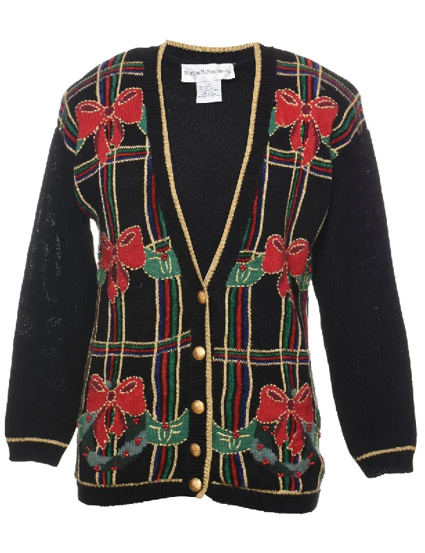 Black Christmas Cardigan - S