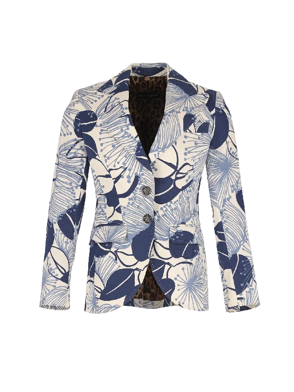 floral-print cotton-canvas blazer