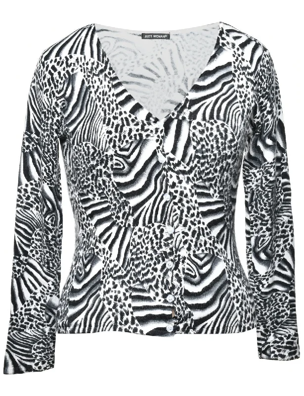 Leopard Pattern Cardigan - M