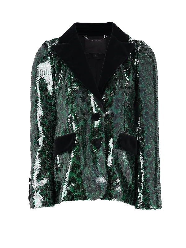 sequined peak-lapel blazer