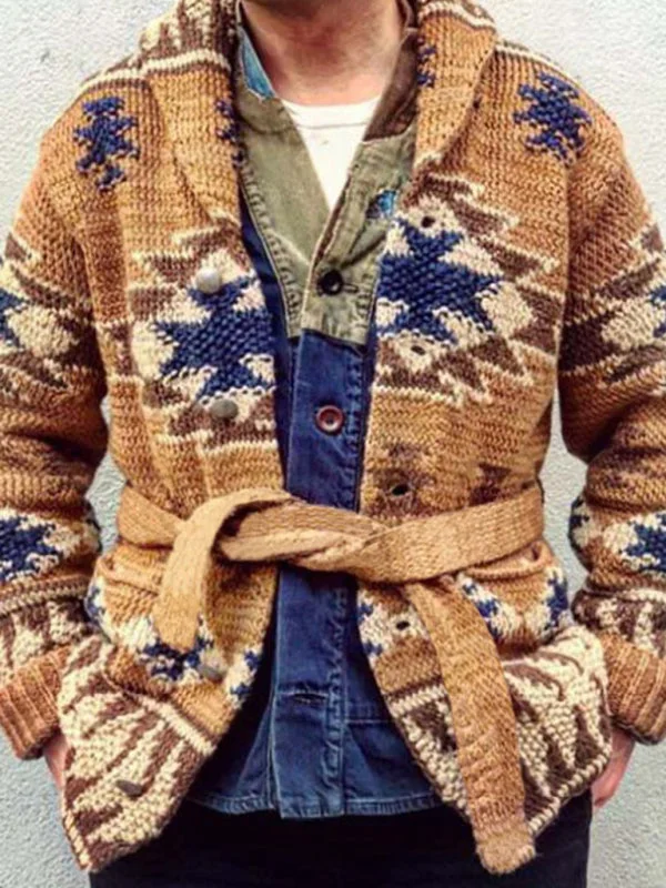 Men's Christmas jacquard sweater button cardigan sweater