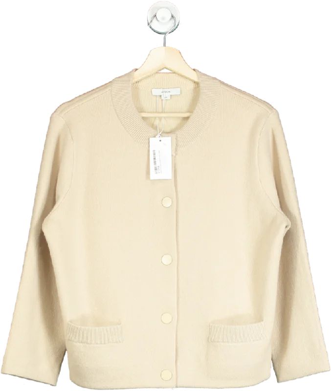 Vince Beige New Season Wool & Cashmere Blend Cardigan UK L