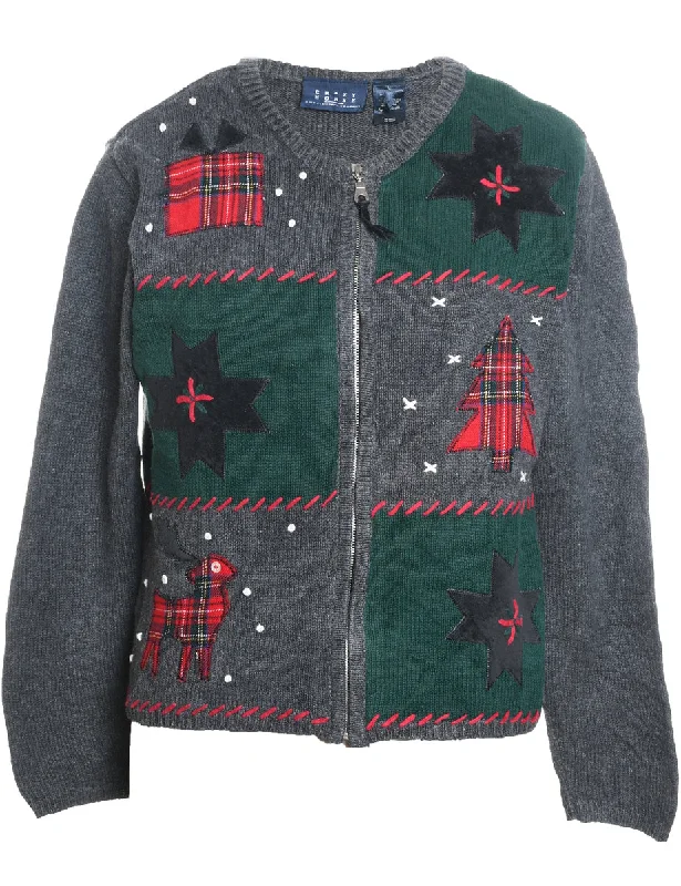 Nordic Knit Christmas Cardigan - L