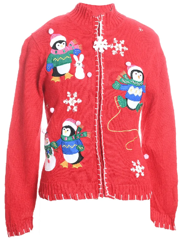 Penquin Christmas Cardigan - M