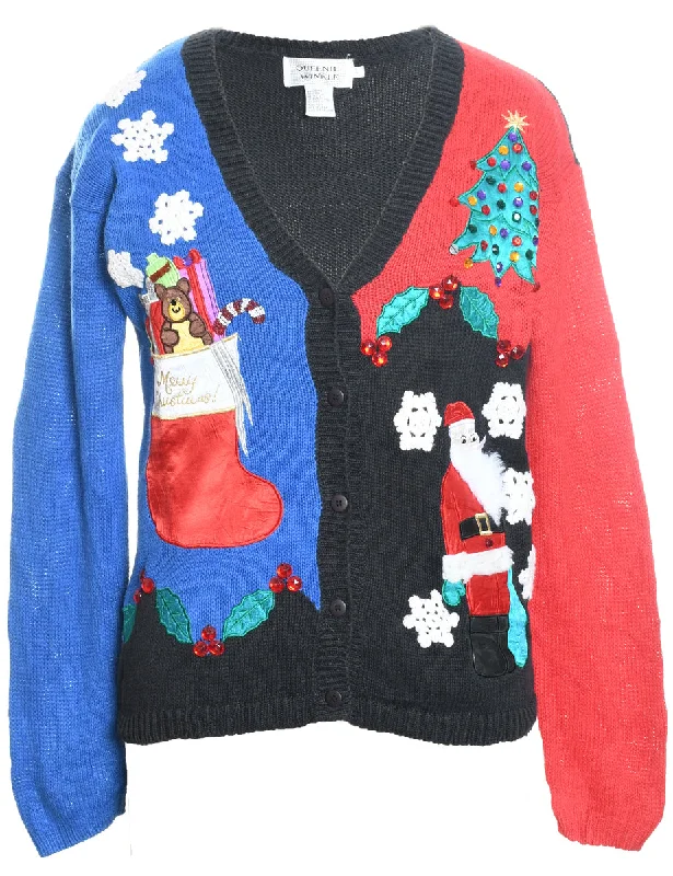 Santa Claus Christmas Cardigan - L