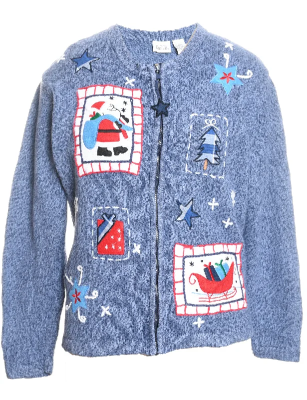 Santa Claus Christmas Cardigan - M