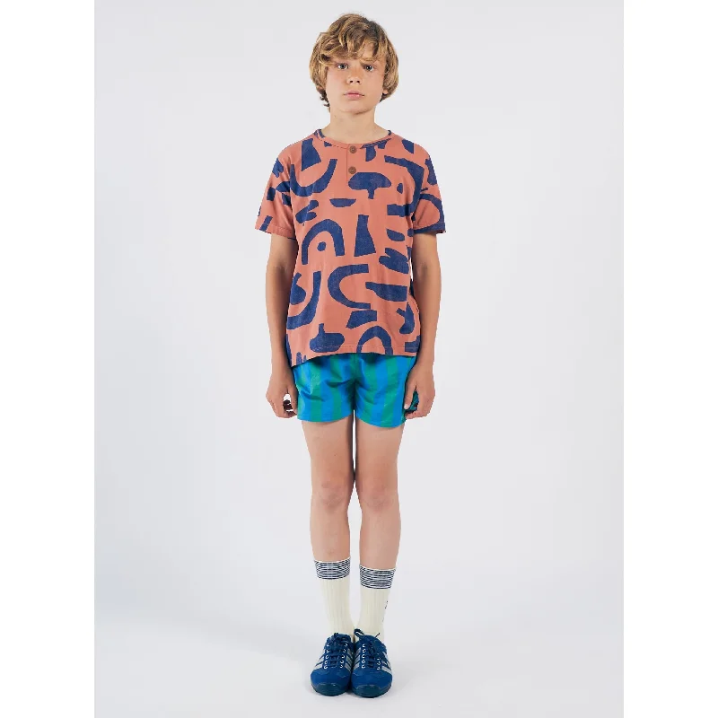 BOBO CHOSES Kids Abstract Buttoned T-shirt