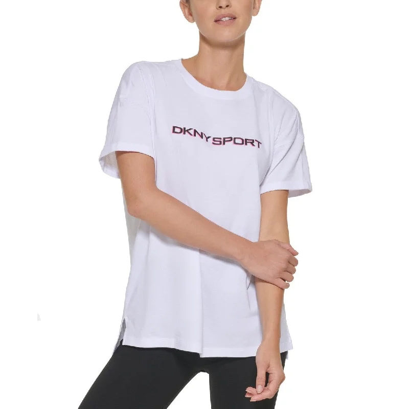 Dkny Women's Cotton Logo T-Shirt White Size X-Large