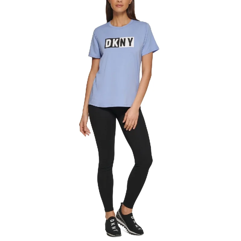 Dkny Women's Sport Logo T-Shirt Blue Size S