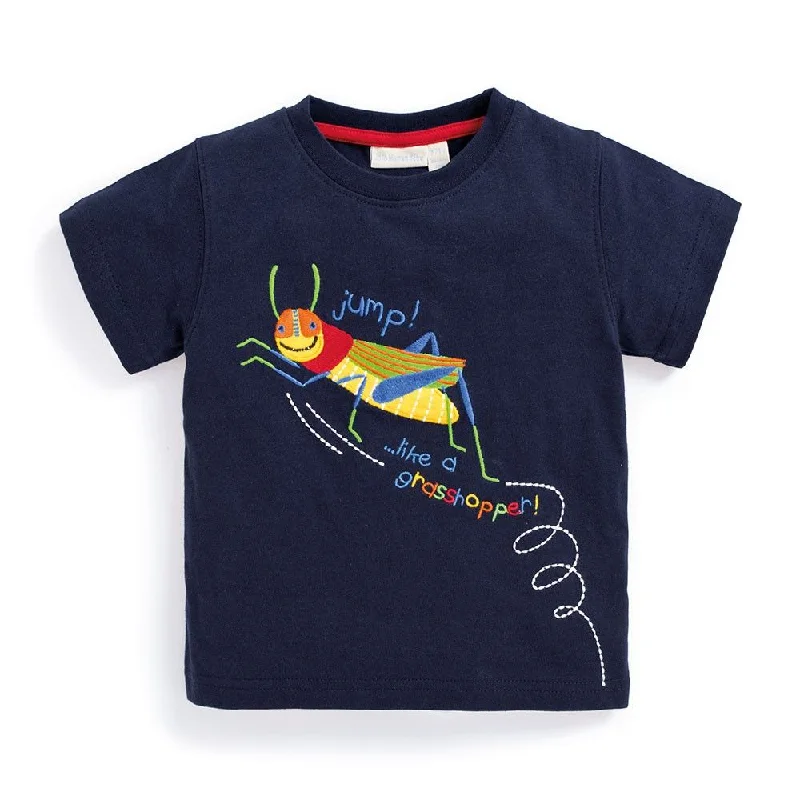 Jojo Maman Bebe Kids Grasshopper T-Shirt in Navy