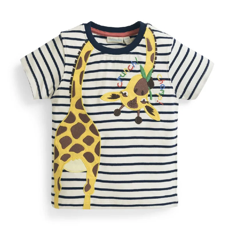 Jojo Maman Bebe Kids Giraffe T-shirt in Ecru