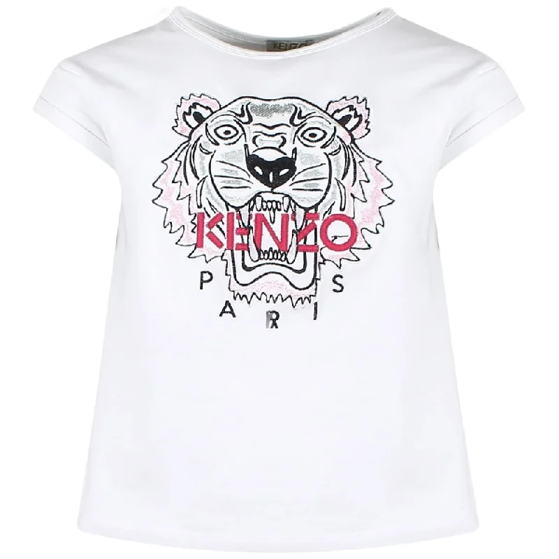 Kenzo Kids Girls Tiger T-Shirt in White