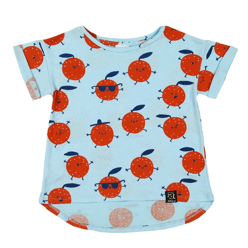 Kukukid Kids T-Shirt - Light Blue Oranges