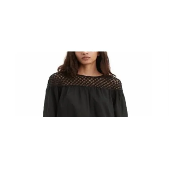 Levi's Women's Noe Lace Contrast T-Shirt Black Size X-Small