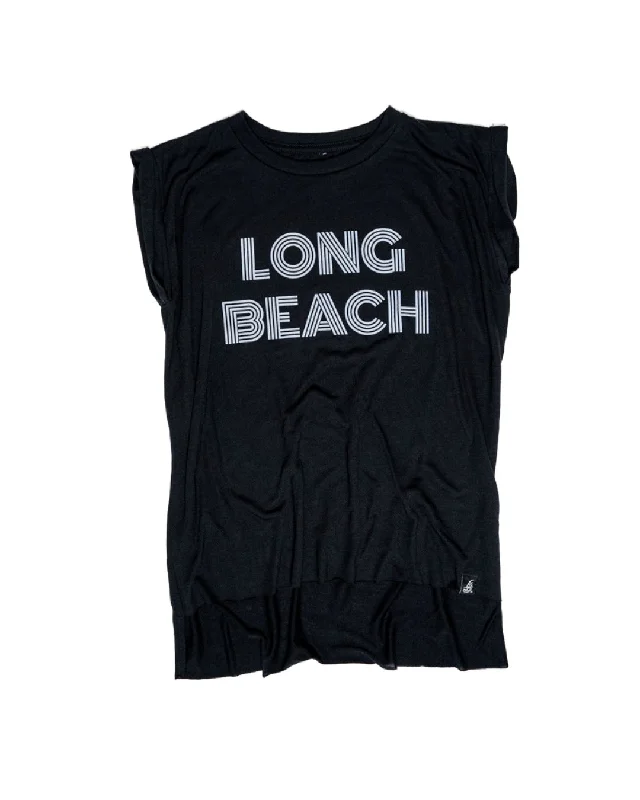 Monoton Women’s Black Flowy Muscle T-Shirt