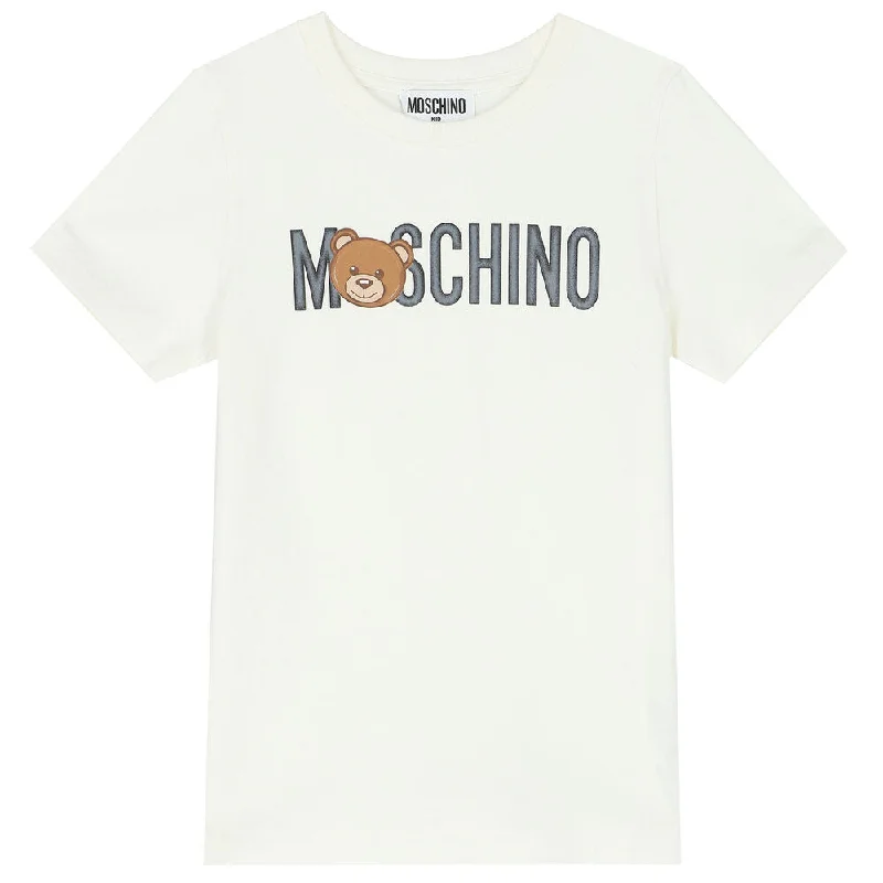 Moschino Kids Teddy Logo T-Shirt - White