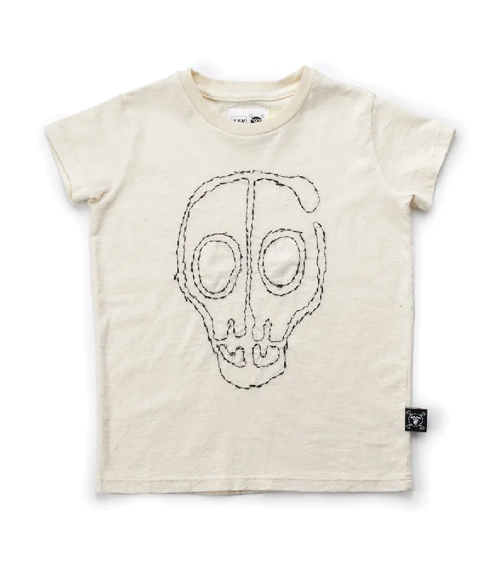 Nununu Kids EMBROIDERED SKULL MASK T-shirt in White