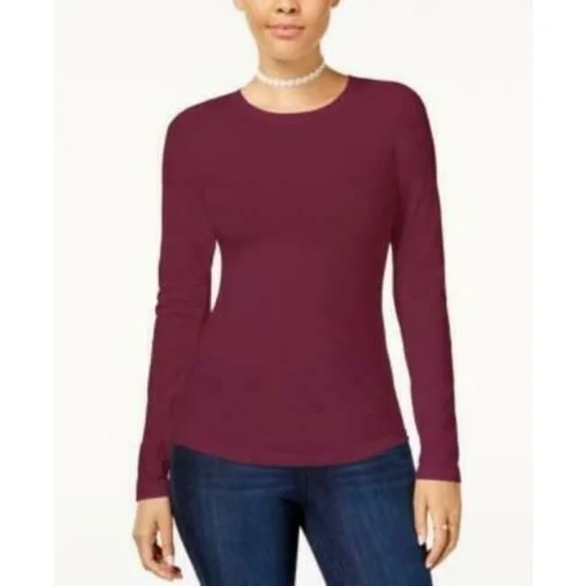 Planet Gold Juniors' Women's Long-Sleeve T-Shirt Red Size X-Small