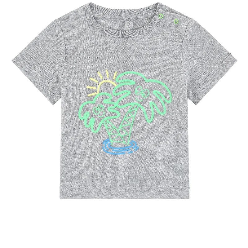 STELLA McCARTNEY Kids Graphic Organic Cotton T-shirt - Grey