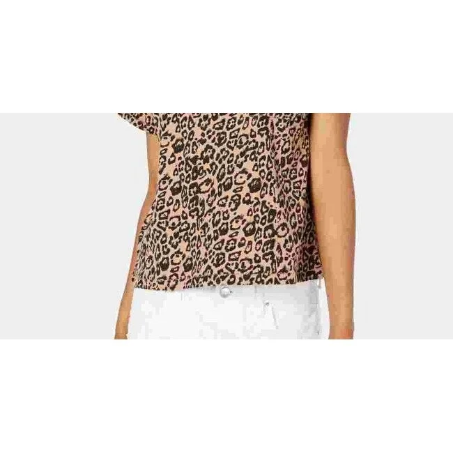 Ultra Flirt Juniors' Boxy Pocket T-Shirt Brown Size X-Small