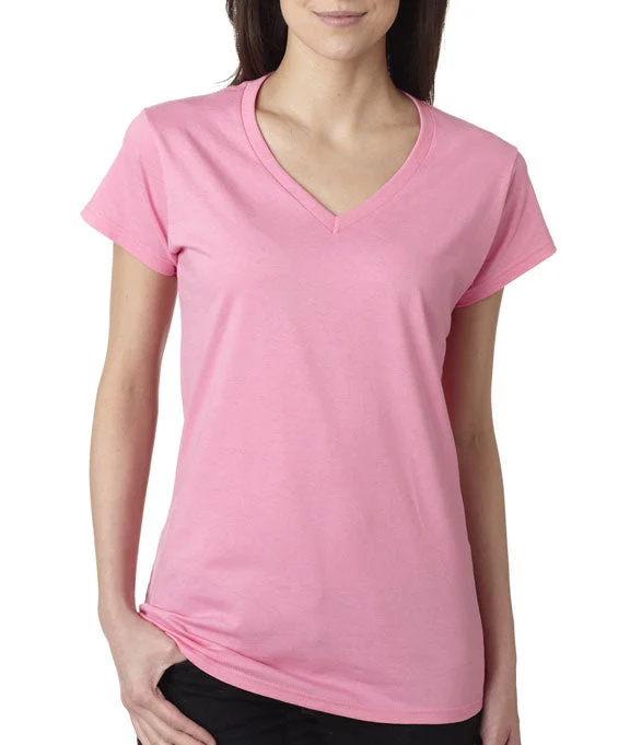 64V00L - Gildan Junior Fit Softstyle V-Neck T-Shirt | Azalea