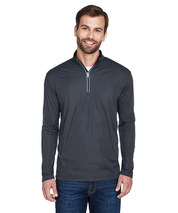 8230 - UltraClub Mens Cool & Dry Sport Quarter-Zip Pullover | Black