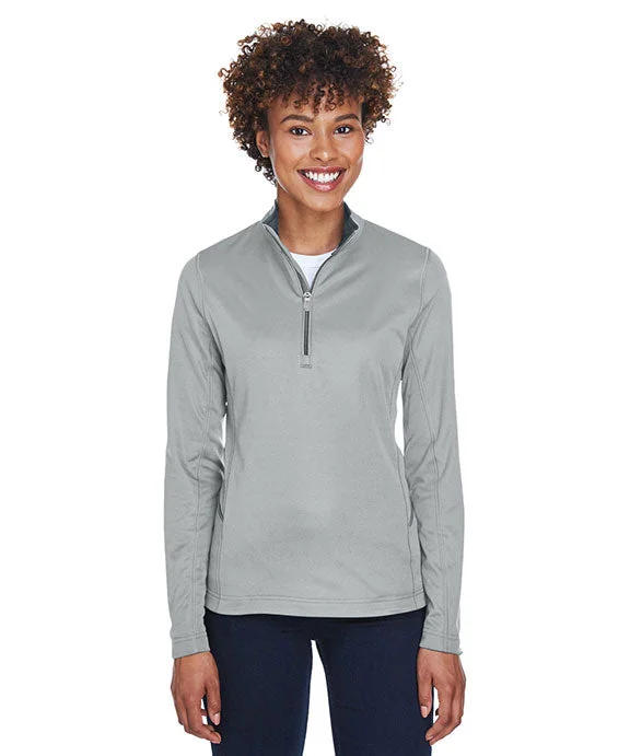 8230L - UltraClub Ladies Cool & Dry Sport Quarter-Zip Pullover | Grey