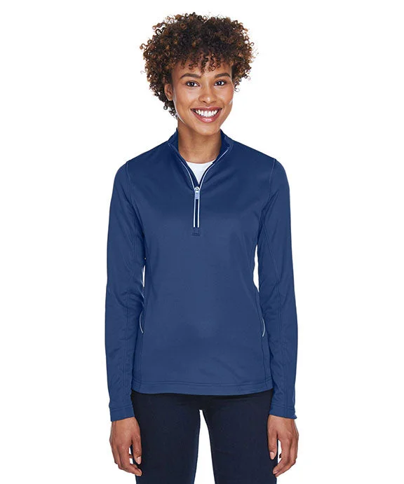 8230L - UltraClub Ladies Cool & Dry Sport Quarter-Zip Pullover | Navy