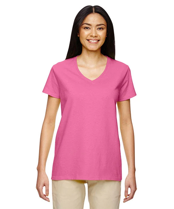 G500VL - Gildan Ladies Heavy Cotton 5.3 oz. V-Neck T-Shirt | Azalea