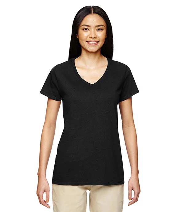 G500VL - Gildan Ladies Heavy Cotton 5.3 oz. V-Neck T-Shirt | Black